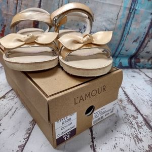 L'AMOUR champagne girls sandals